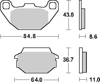 HD 200 (2004 - 2006) brakepads ceramic (749hf) | SBS